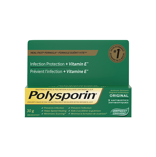 POLYSPORIN® Original antibiotic ointment, with Heal-Fast formula and vitamin E, protects against infection, 2 antibiotics